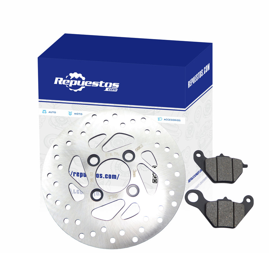 DISCO DE FRENO Y BALATAS DELANTERO PARA SUZUKI LETS UR110