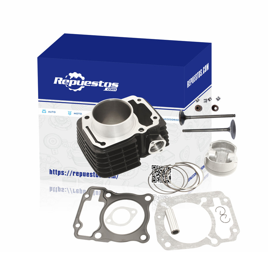KIT DE CILINDRO COMPLETO Y VALVULAS BORE 200CC 63.5MM HONDA XR150L INVICTA 150