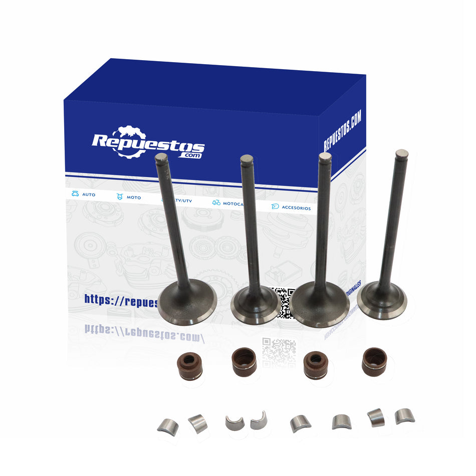 JUEGO DE VALVULAS ADMISON Y ESCAPE PARA HONDA CBX250 CBF250 XR250 CBX300 XR300 ORIGINAL